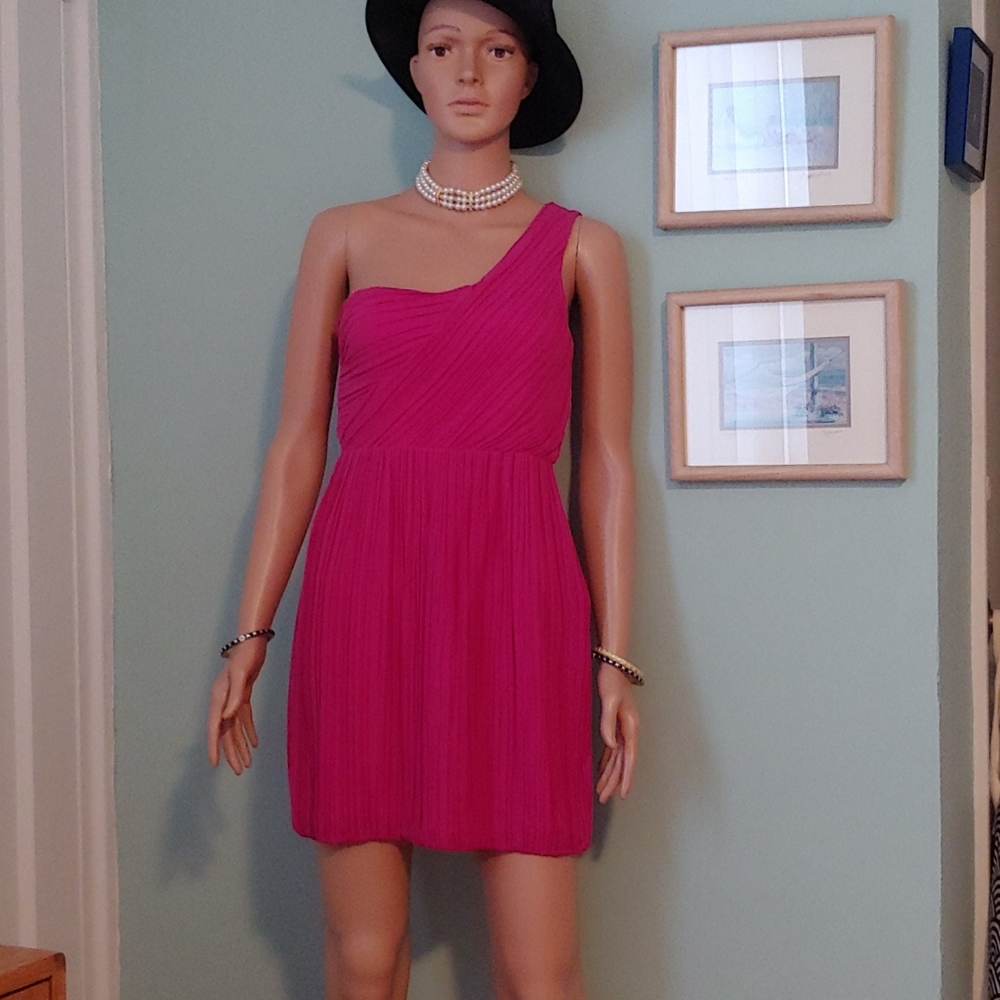 Theory One Shoulder Silk Dress